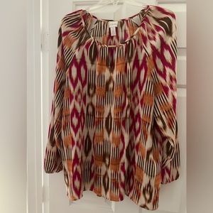 Chico’s multi-colored top, size 3 (16).
